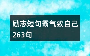 勵志短句霸氣致自己263句