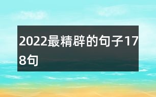 2022最精辟的句子178句