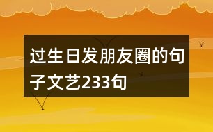 過生日發(fā)朋友圈的句子文藝233句