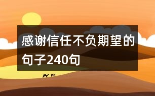 感謝信任不負期望的句子240句