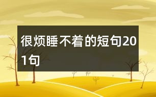 很煩睡不著的短句201句