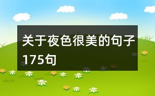 關于夜色很美的句子175句