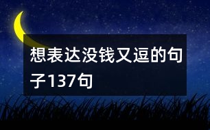 想表達沒錢又逗的句子137句