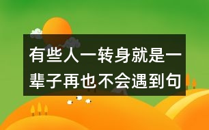 有些人一轉(zhuǎn)身就是一輩子再也不會(huì)遇到句子263句