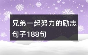 兄弟一起努力的勵志句子188句