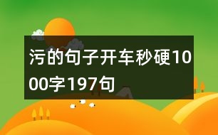 污的句子開(kāi)車(chē)秒硬1000字197句