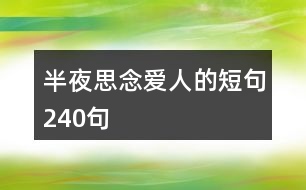 半夜思念愛人的短句240句