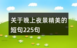 關于晚上夜景精美的短句225句