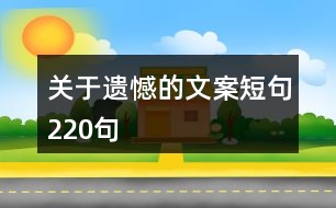 關(guān)于遺憾的文案短句220句