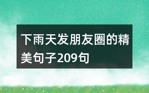 下雨天發(fā)朋友圈的精美句子209句