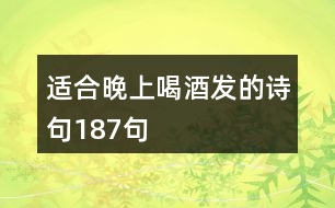 適合晚上喝酒發(fā)的詩句187句