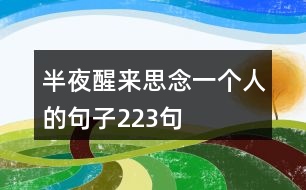 半夜醒來(lái)思念一個(gè)人的句子223句