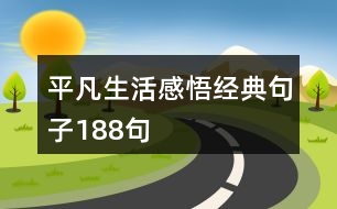 平凡生活感悟經(jīng)典句子188句