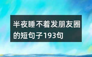 半夜睡不著發(fā)朋友圈的短句子193句