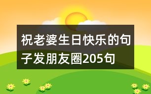 祝老婆生日快樂的句子發(fā)朋友圈205句