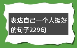 表達(dá)自己一個人挺好的句子229句