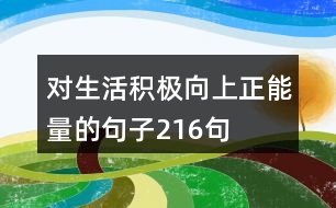 對生活積極向上正能量的句子216句