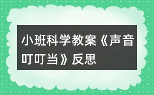 小班科學(xué)教案《聲音叮叮當(dāng)》反思