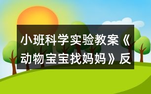 小班科學實驗教案《動物寶寶找媽媽》反思