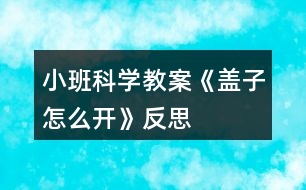 小班科學(xué)教案《蓋子怎么開(kāi)》反思