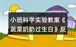 小班科學實驗教案《蔬菜奶奶過生日》反思