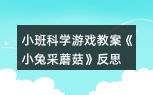 小班科學游戲教案《小兔采蘑菇》反思