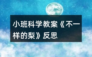 小班科學教案《不一樣的梨》反思