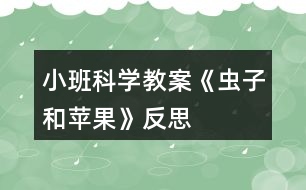 小班科學教案《蟲子和蘋果》反思