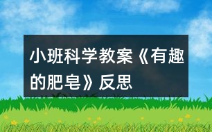 小班科學(xué)教案《有趣的肥皂》反思