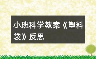 小班科學教案《塑料袋》反思