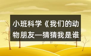 小班科學(xué)《我們的動(dòng)物朋友―猜猜我是誰》反思