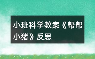 小班科學教案《幫幫小豬》反思