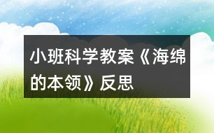 小班科學(xué)教案《海綿的本領(lǐng)》反思