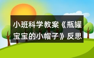 小班科學(xué)教案《瓶罐寶寶的小帽子》反思