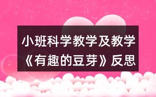 小班科學教學及教學《有趣的豆芽》反思