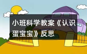 小班科學(xué)教案《認(rèn)識(shí)蛋寶寶》反思