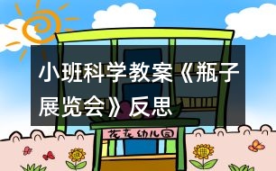 小班科學教案《瓶子展覽會》反思