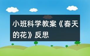 小班科學教案《春天的花》反思