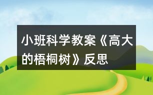 小班科學教案《高大的梧桐樹》反思