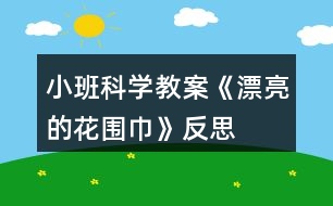 小班科學(xué)教案《漂亮的花圍巾》反思