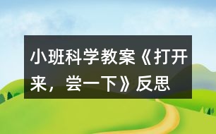 小班科學教案《打開來，嘗一下》反思