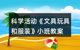 科學活動《文具、玩具和服裝》小班教案物體分類