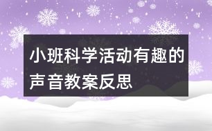 小班科學(xué)活動有趣的聲音教案反思