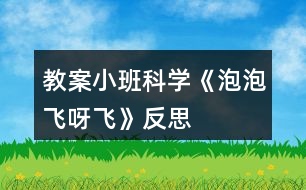 教案小班科學《泡泡飛呀飛》反思