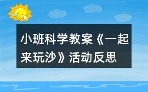 小班科學教案《一起來玩沙》活動反思