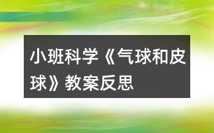 小班科學(xué)《氣球和皮球》教案反思