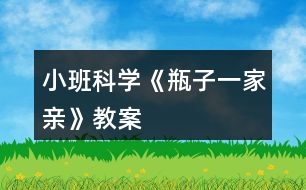 小班科學《瓶子一家親》教案