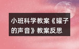 小班科學教案《罐子的聲音》教案反思