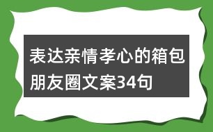 表達(dá)親情、孝心的箱包朋友圈文案34句