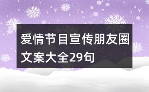 愛情節(jié)目宣傳朋友圈文案大全29句